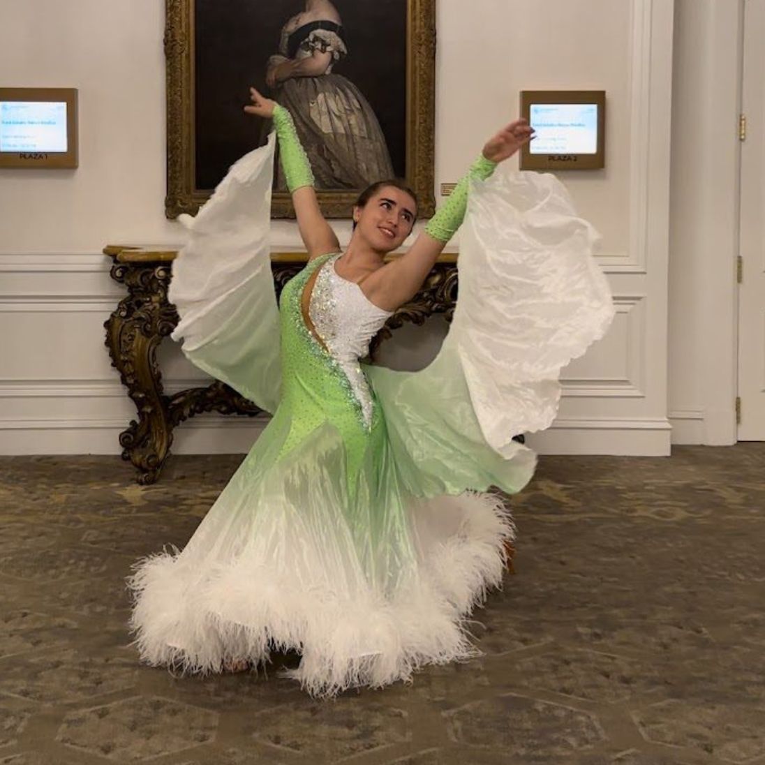 Cece in ballroom gown